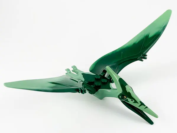 Sand Green Dinosaur Pteranodon with 4 Studs with Dark Green Back and Forehead