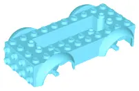 Medium Azure Vehicle, Base 5 x 10 x 2 1/2 with Mudguards and 2 x 6 Recessed Center with 3 Holes with