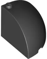 Black Brick, Round Corner 4 x 4 x 2 2/3 Dome Top