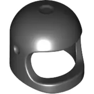 Black Minifigure, Headgear Helmet Space / Town with Thick Chin Strap - with Visor Dimples (Reissue w