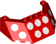 Red Windscreen 5 x 8 x 2 with White Polka Dots Pattern