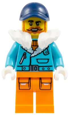 Explorer Captain - Male, Medium Azure Jacket, White Fur Collar, Dark Orange Beard, Dark Blue Cap