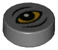 Dark Bluish Gray Tile, Round 1 x 1 with Eye Erumpent Pattern