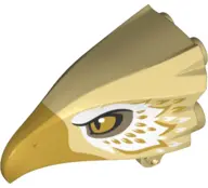 Tan Bird Head Jaw Upper with Gold Beak and White and Gold Feathers Pattern (Thunderbird)