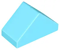 Medium Azure Duplo, Brick 4 x 2 Slope 45 Double