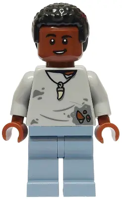 Darius Bowman - Light Bluish Gray Torn Shirt, Sand Blue Legs