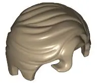 Tan Minifigure, Hair Swept Right with Front Curl