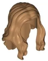 Nougat Minifigure, Hair Long Wavy with Center Part