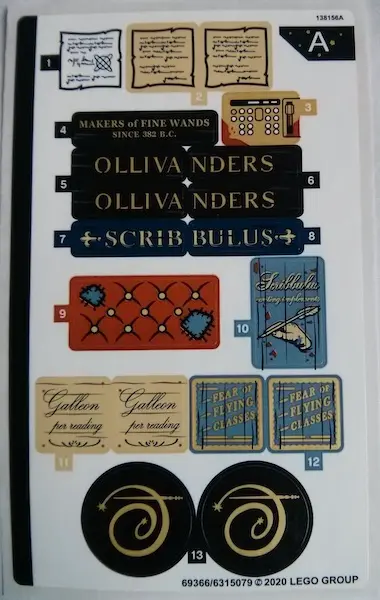 Sticker Sheet for Set 75978, Sheet 1 - (69366/6315079)