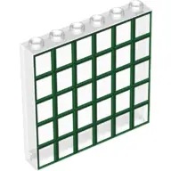 Trans-Clear Panel 1 x 6 x 5 with Green and Dark Green Window Grilles / Muntins Pattern
