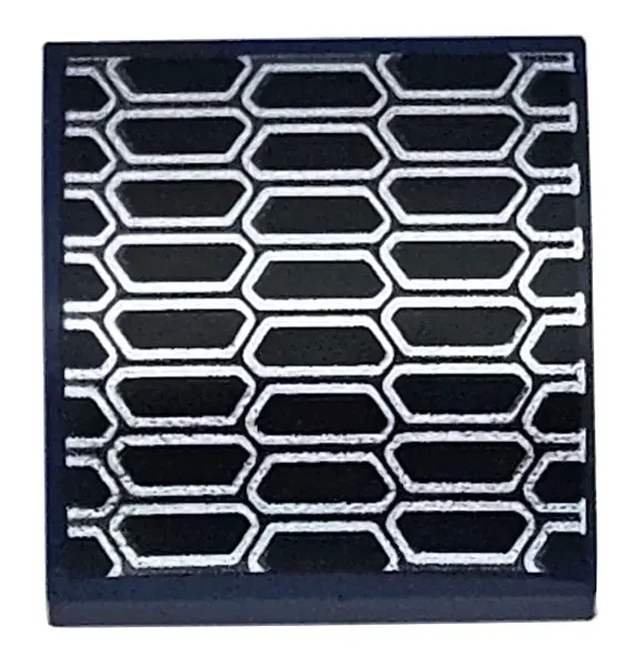 Dark Blue Slope, Curved 2 x 2 x 2/3 with Silver and Black Air Vent Grille Pattern