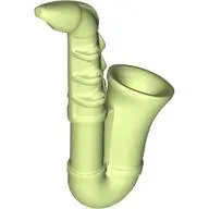 Yellowish Green Minifigure, Utensil Musical Instrument, Saxophone