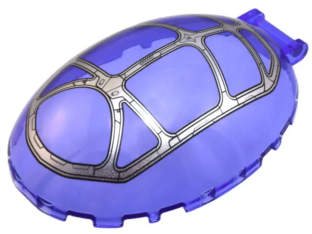 Trans-Purple Windscreen 8 x 6 x 2 1/3 Bubble Canopy with Bar Handle with Silver Frame Pattern, 9 Sec