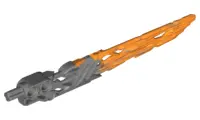 Flat Silver Bionicle Weapon Protector Sword with Marbled Orange Pattern