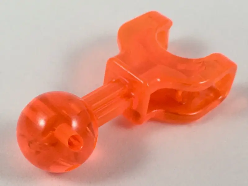 Trans-Neon Orange Hero Factory Arm / Leg with Ball Joint on Axle and Ball Socket, Short