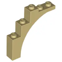 Tan Arch 1 x 5 x 4 - Irregular Bow, Reinforced Underside