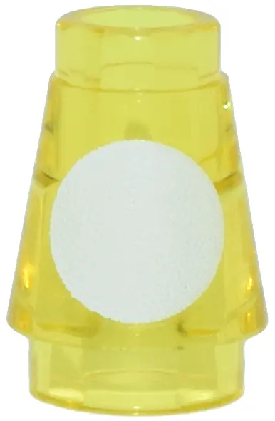 Cone 1 x 1 with Top Groove with White Circle Pattern