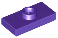 Dark Purple Plate, Modified 1 x 2 with 1 Stud with Groove (Jumper)