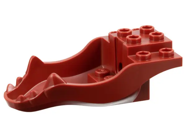Dark Red Dragon Head (Ninjago) Jaw Lower with Teeth and 10 Studs