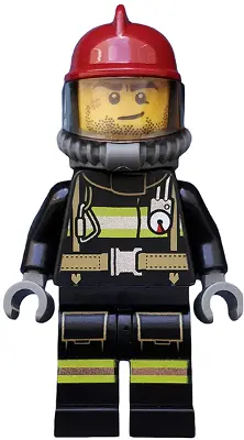 Fire - Reflective Stripes with Utility Belt, Dark Red Fire Helmet, Breathing Neck Gear with Air Tank