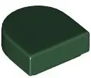 Green Tile, Round 1 x 1 Half Circle Extended
