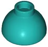 Turquoise Brick, Round 1 1/2 x 1 1/2 x 2/3 Dome Top
