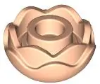 Nougat Plant Flower Round with 2 Layers (Peony Rose) with Open Stud and Small Pin Hole