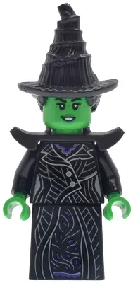 - Minifigure, Black Coat over Dress, Hat, Shoulder Pads