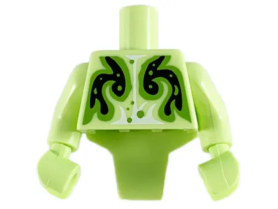 Yellowish Green Torso, Modified Short with Ridged Armor with Black Swirl Pattern / Yellowish Green A