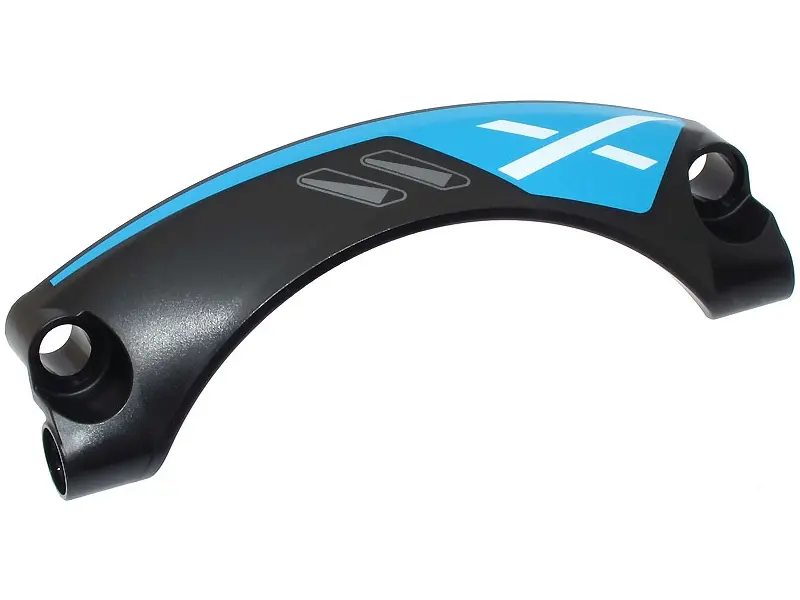 Black Technic, Panel Car Mudguard Arched #42 9 x 2 x 3 Rounded Top with Dark Silver Air Vents and Wh