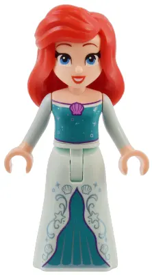 Ariel, Human (Light Nougat) - Light Aqua Dress with Stars, Medium Lavender Shell, Dark Purple Trim, 