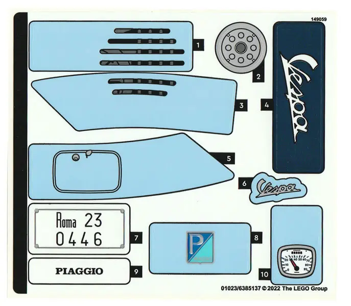 Sticker Sheet for Set 10298 - (01023/6385137)