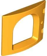 Bright Light Orange Duplo Door / Window Pane 1 x 4 x 3 Curved Front with Rounded Pane