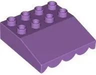 Medium Lavender Duplo Roof Sloped 33 4 x 4 with Awning Overhang