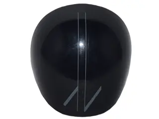 Black Large Figure Armor, Round, Smooth with 2 Thick Silver Diagonal Lines and 2 Thin Lines Pattern