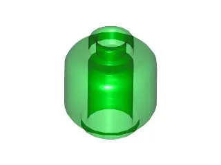 Trans-Green Minifigure, Head (Plain)