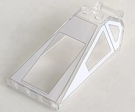 Trans-Clear Windscreen 8 x 4 x 2 with 2 Studs and Bar Handle with White Cockpit Window Frames, Short