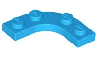 Dark Azure Plate, Round Corner 3 x 3 with 2 x 2 Curved Cutout