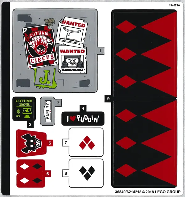Sticker Sheet for Set 70921 - (36849/6214218)