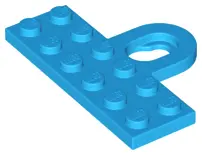 Dark Azure Plate, Modified 2 x 6 with Coupling, Female