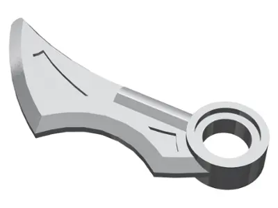 Flat Silver Wing 1 x 4 with Pin Hole