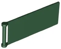 Dark Green Flag 7 x 3 with Bar Handle