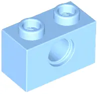 Light Blue Technic, Brick 1 x 2 with Hole