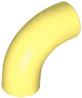 Light Yellow Brick, Round Tube 1 x 1 d. 90 degrees Elbow Macaroni - No Stud - Type 2 - Axle Hole