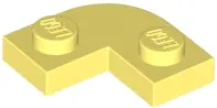 Light Yellow Plate, Round Corner 2 x 2 with 1 x 1 Cutout