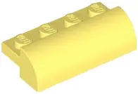 Light Yellow Slope, Curved 2 x 4 with 4 Recessed Studs