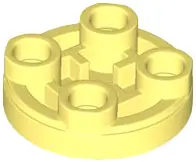 Light Yellow Tile, Round 2 x 2 Inverted
