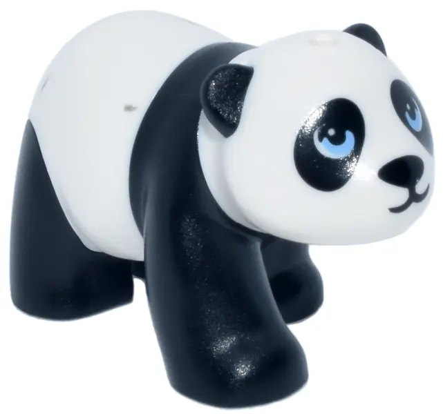 Panda, Friends Style with Molded White Head and Body and Printed Black Nose and Eye Patches and Brig