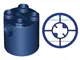 Dark Blue Brick, Round 2 x 2 x 2 Robot Body with Bottom Axle Holder (x Shape / + Orientation)