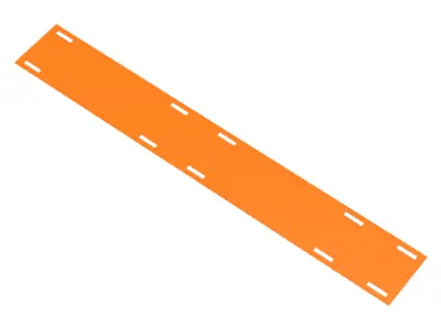 Orange Cloth Rectangle 31 x 4 1/2 with 10 Rectangular Holes